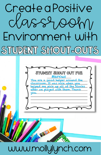 example of student shouts outs for a 1st grader | Lucky Learning with Molly Lynch