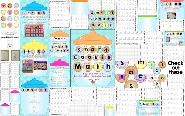 smart cookie math printable examples for elementary students | Lucky Learning with Molly Lynch 