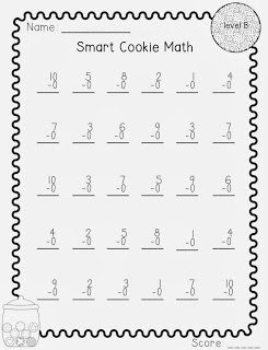 smart cookie math printable worksheet for subtracting zero | Lucky Learning with Molly Lynch 
