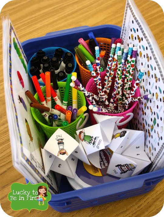 a rainy day basket of games and activities for inside recess | Lucky Learning with Molly Lynch 