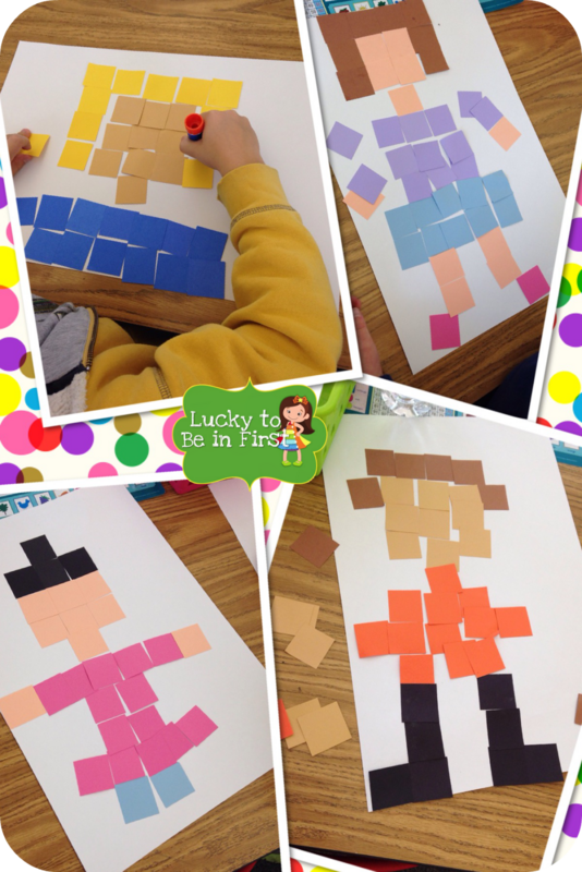 examples of a finished fraction art project done by a kindergarten student | Lucky Learning with Molly Lynch