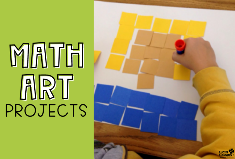 math art project ideas for elementary and kinder including fractions | Lucky Learning with Molly Lynch