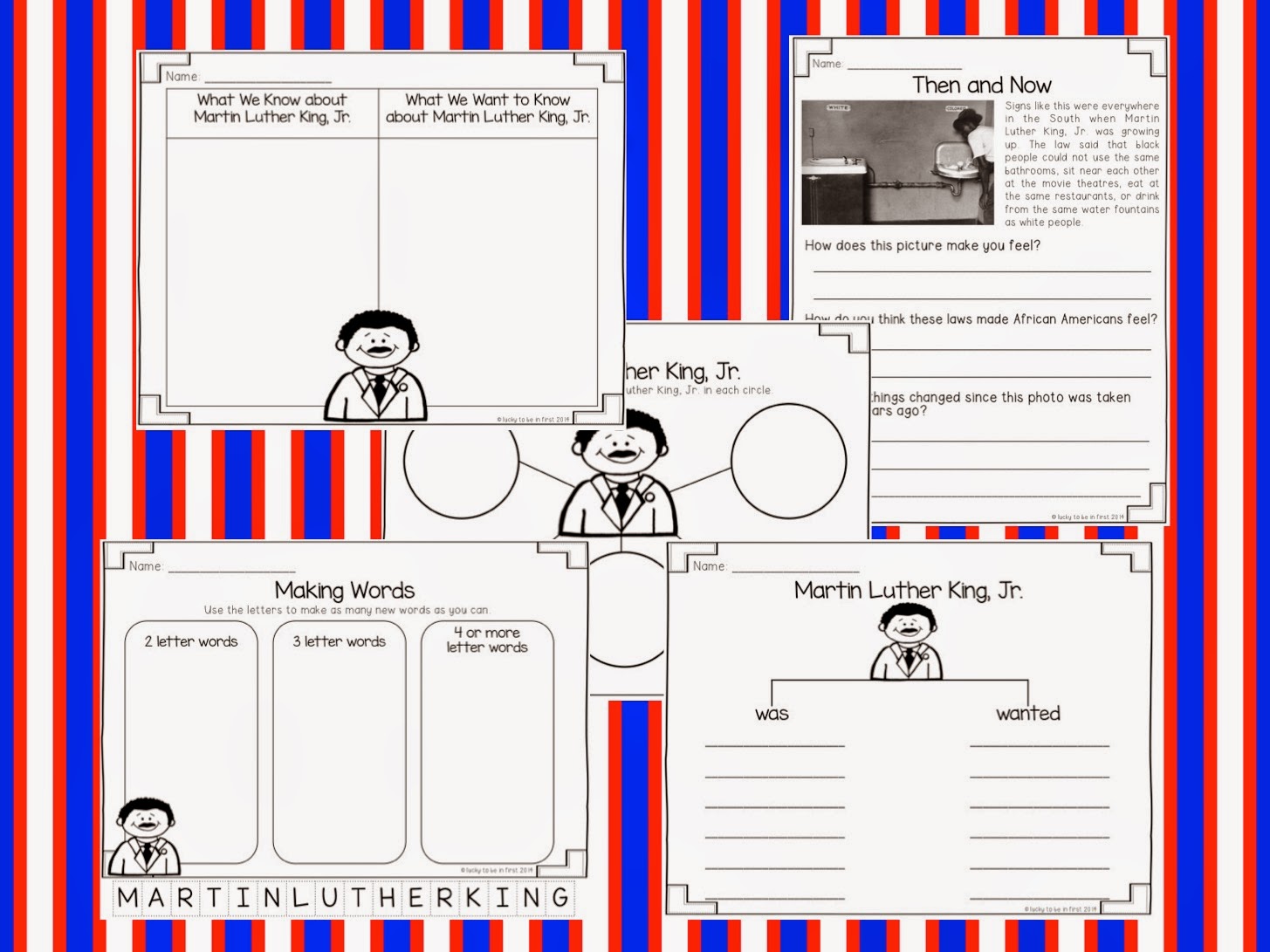 mlk printable activities for classrooms | Lucky Learning with Molly Lynch