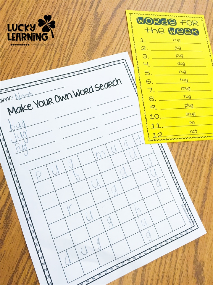 how to make your own word search for elementary classrooms | Lucky Learning with Molly Lynch 