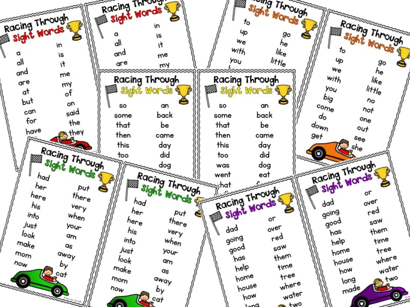 Racing Through Sight Words multiple examples | Lucky Learning with Molly Lynch 