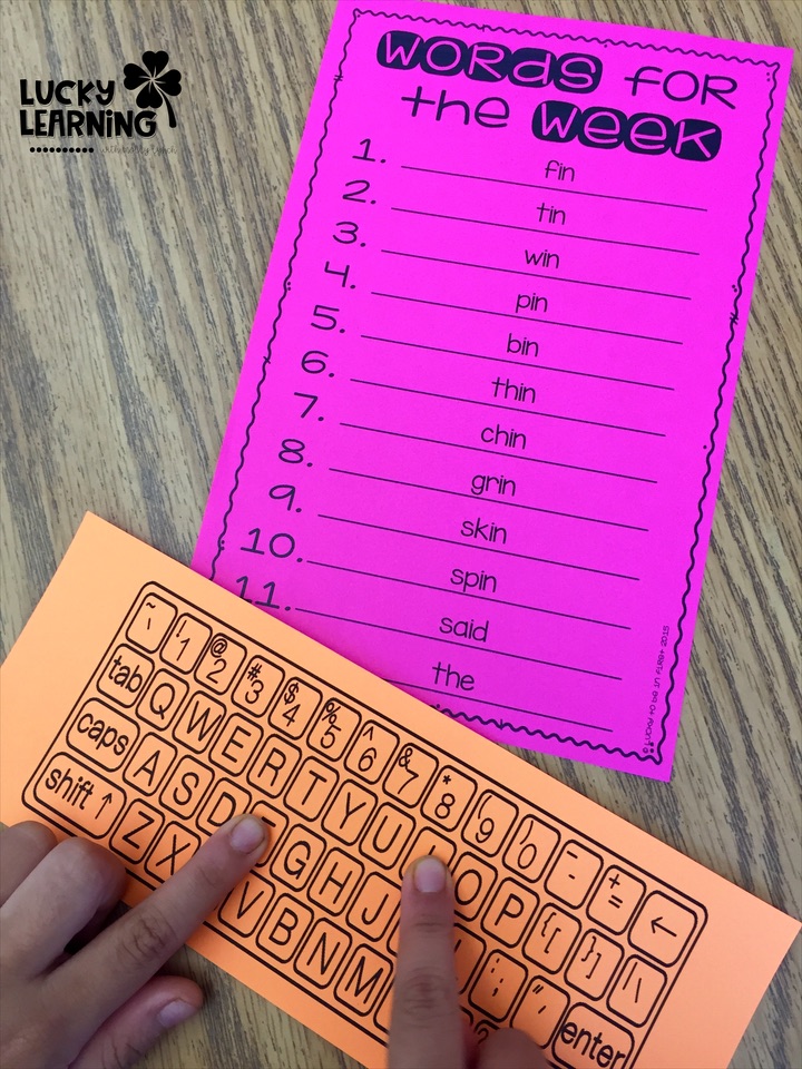 printable words template for the week for daily 5 work | Lucky Learning with Molly Lynch 