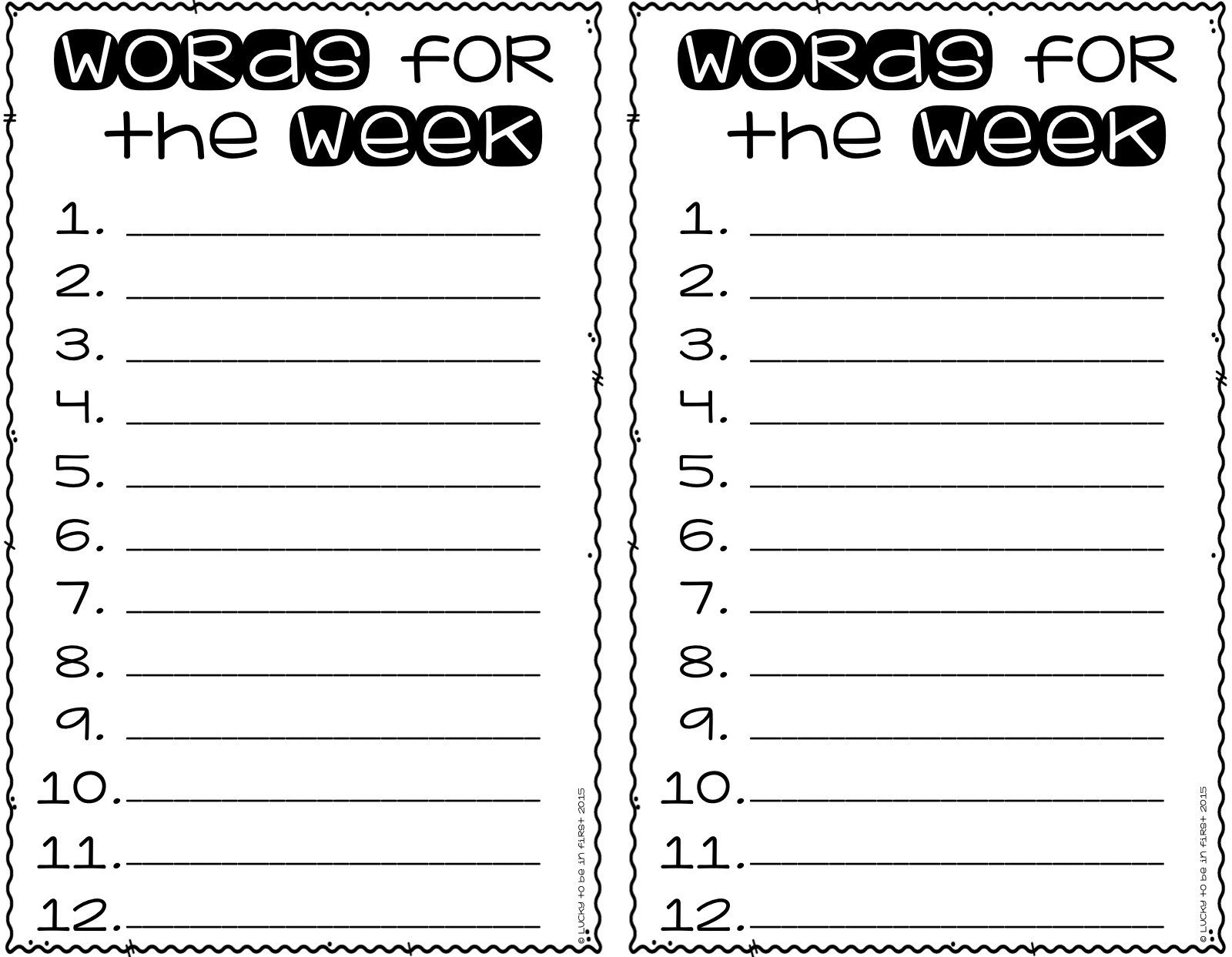 Words for the Week Daily 5 Word Work | Lucky Learning with Molly Lynch 