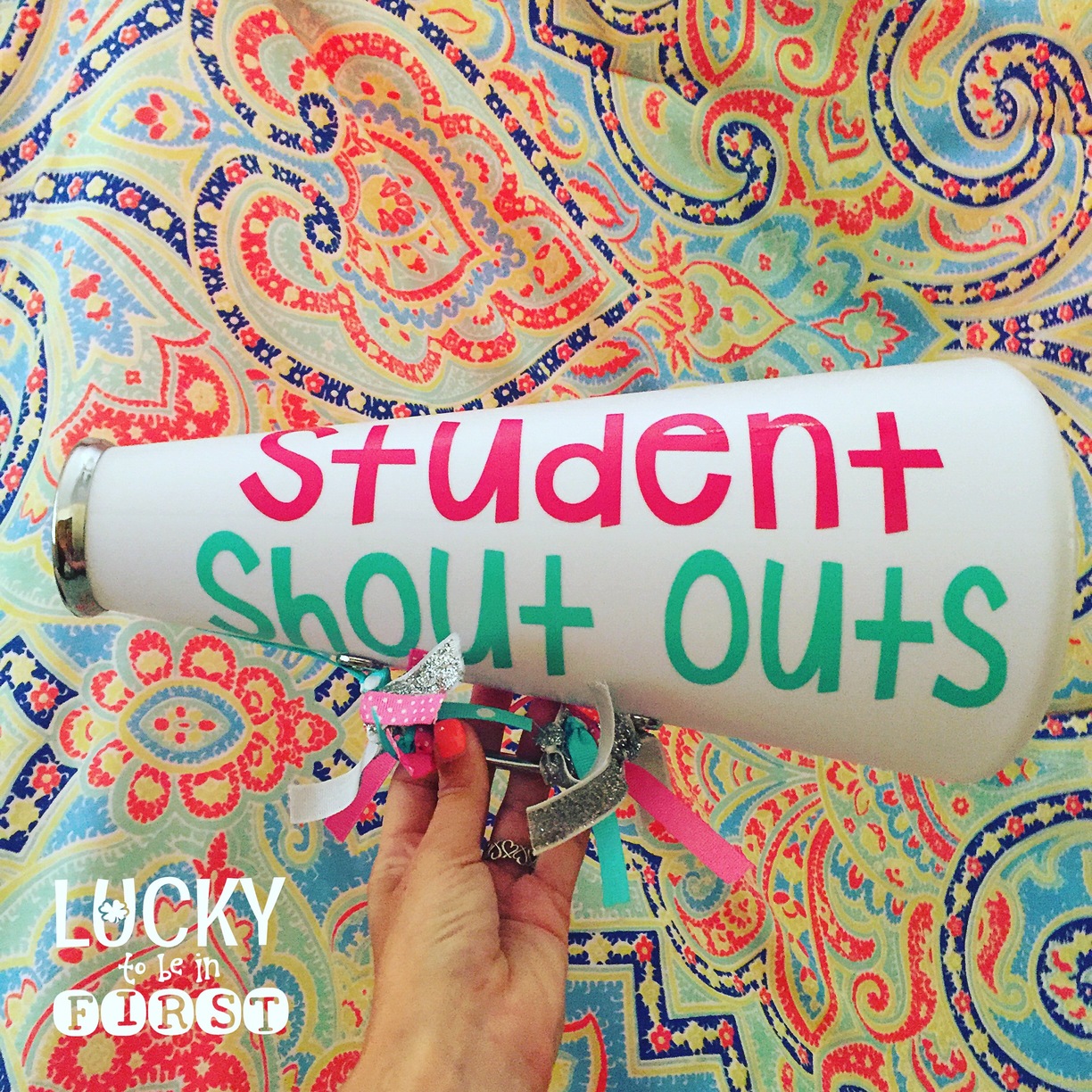 Student Shout Out Megaphone Lucky to Be in First