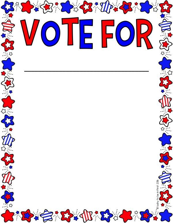 blank campaign poster for elementary students to fill out | Lucky Learning with Molly Lynch 