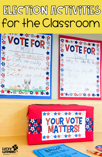 fun election activities for elementary school classrooms | Lucky Learning with Molly Lynch 