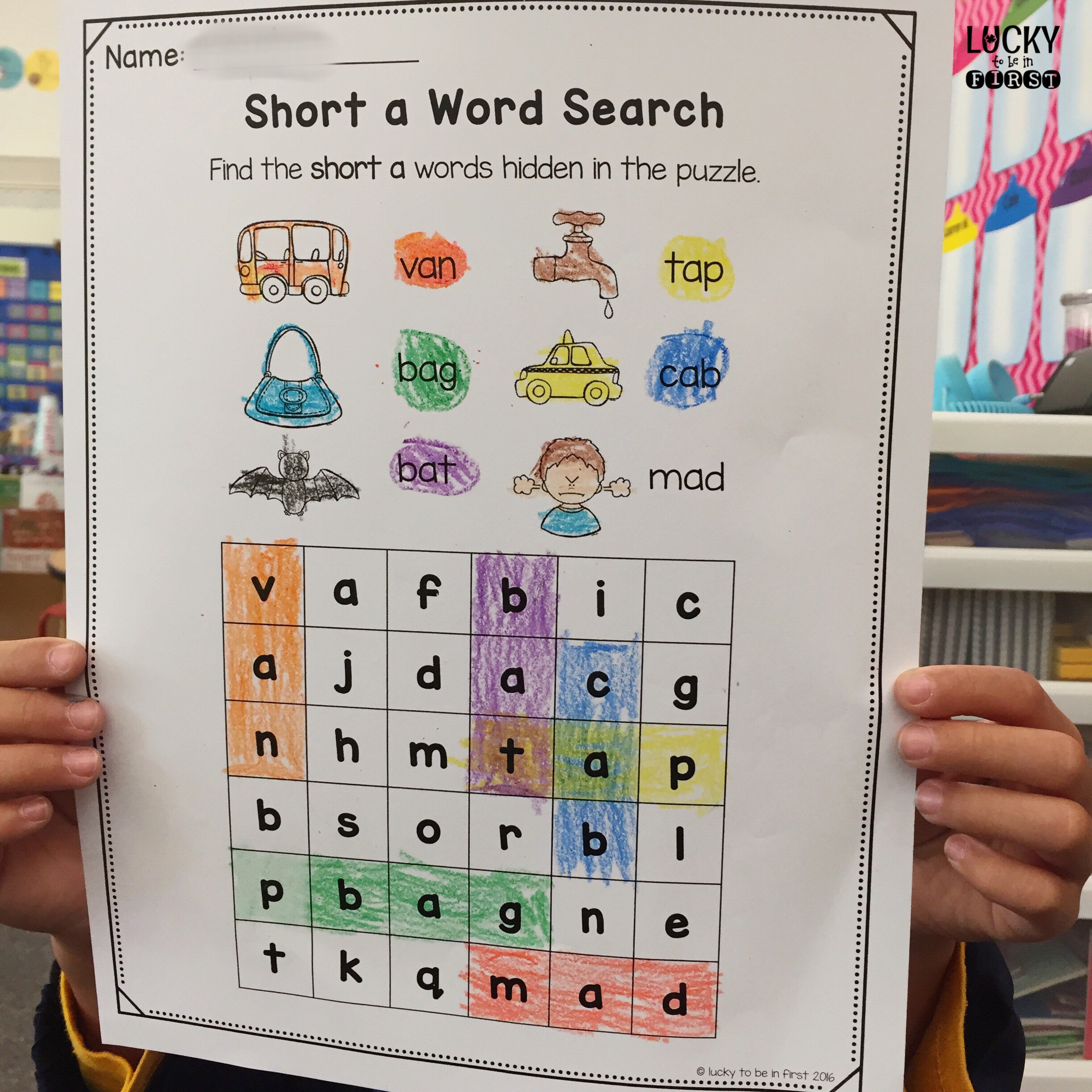 Short A Word Search makes learning short vowels fun! | Lucky to Be in First