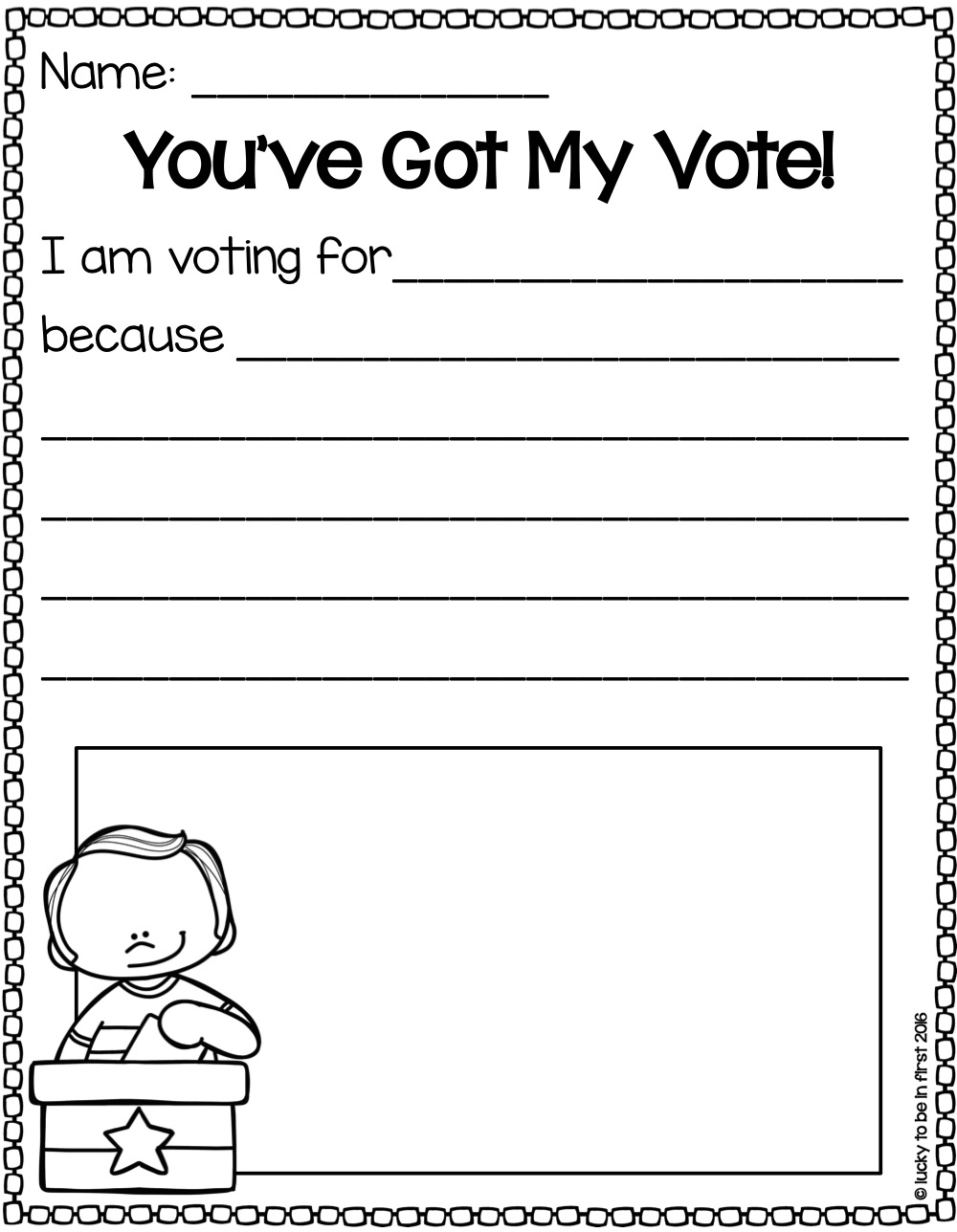 opinion writing activity about elections | Lucky Learning with Molly Lynch 