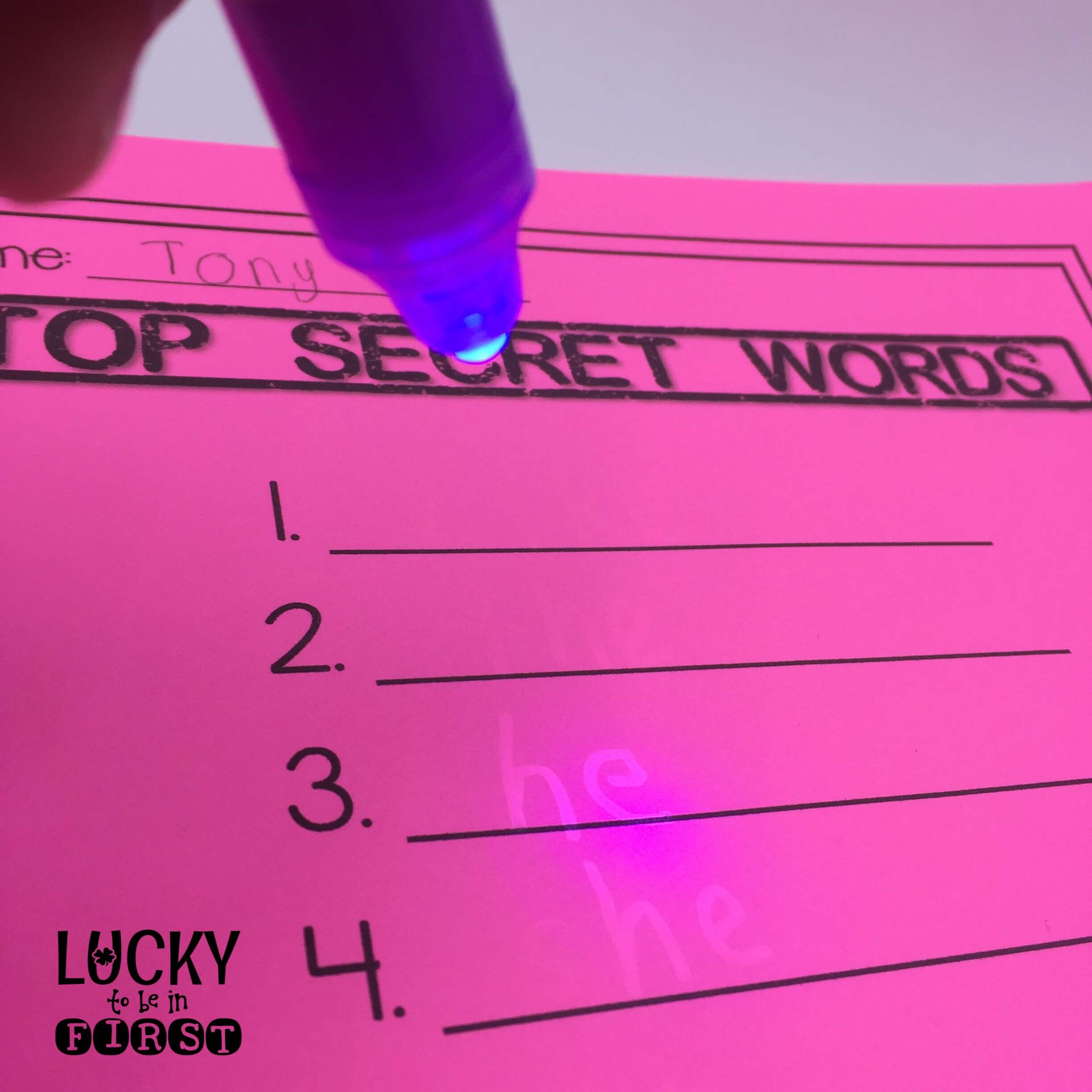 Top Secret Words to Practice Sight Words by Lucky to Be in First