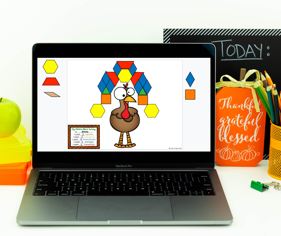 Pattern Block Turkeys are fun to make in Google Drive! | Lucky Learning with Molly Lynch 