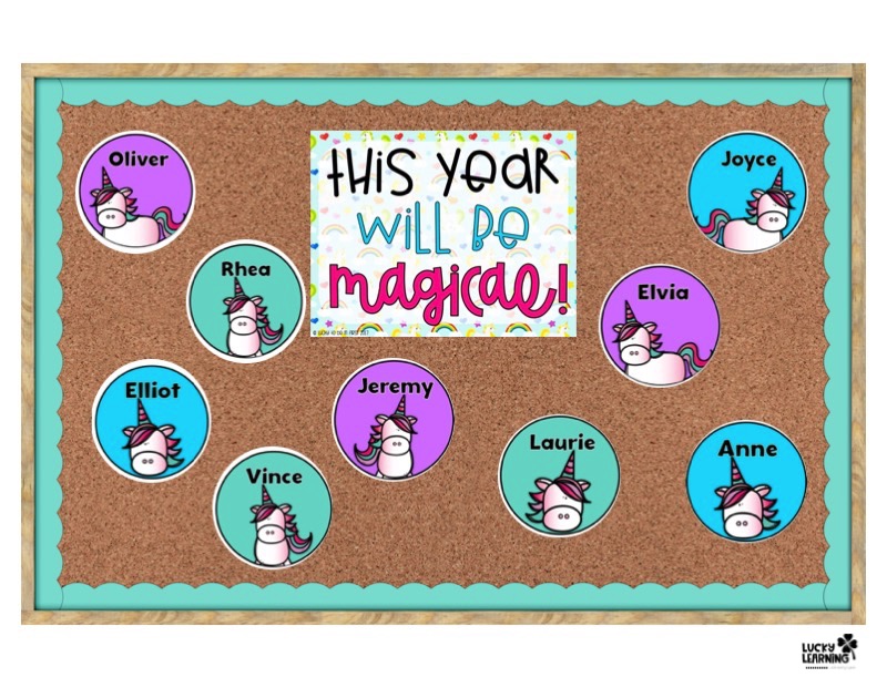 this year will be magical bulletin board with students' names | Lucky Learning with Molly Lynch 