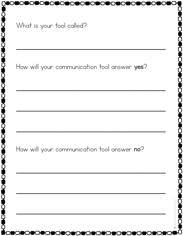 second sheet about communication tools for 1st graders | Lucky Learning with Molly Lynch 
