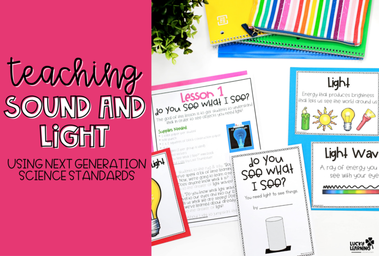 light and sound activities to teach first graders ngss | Lucky Learning with Molly Lynch