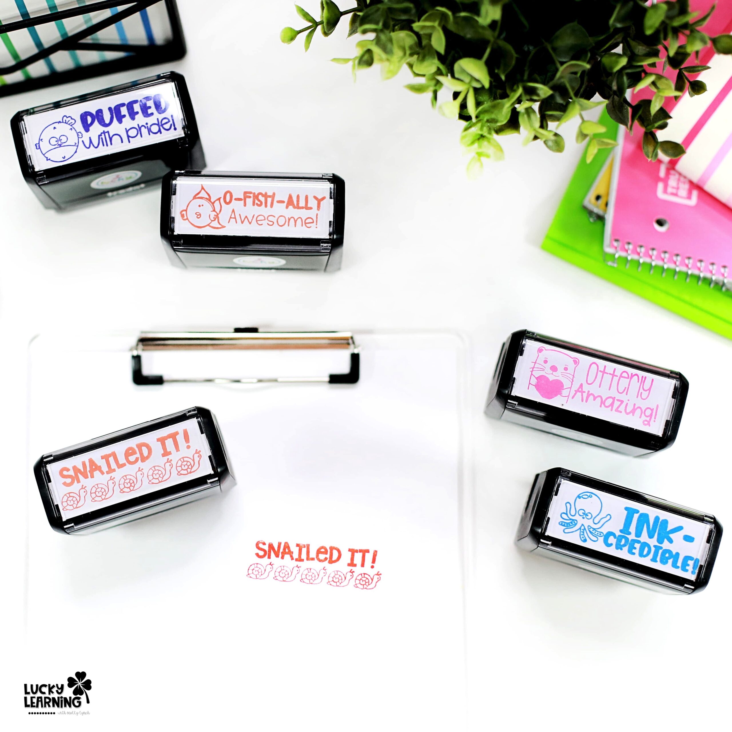 cool teacher stamps self inking | Lucky Learning with Molly Lynch 