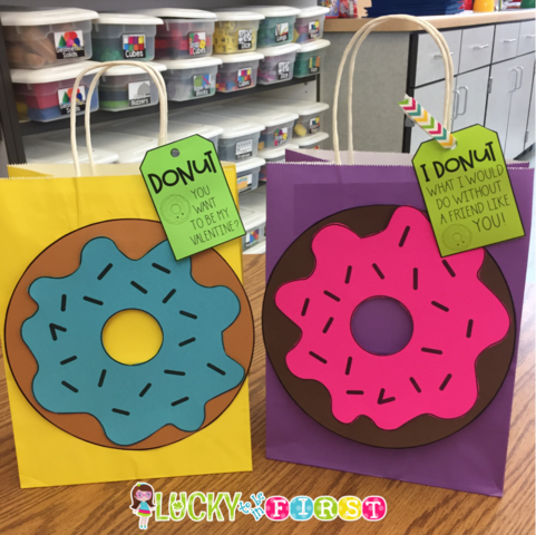 donut themed valentine bag for the classroom | Lucky Learning with Molly Lynch 