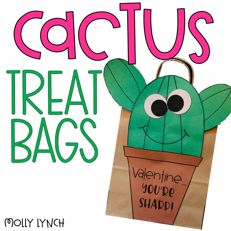 Cactus Valentines Day Bags for Goodies and Treats | Lucky Learning with Molly Lynch