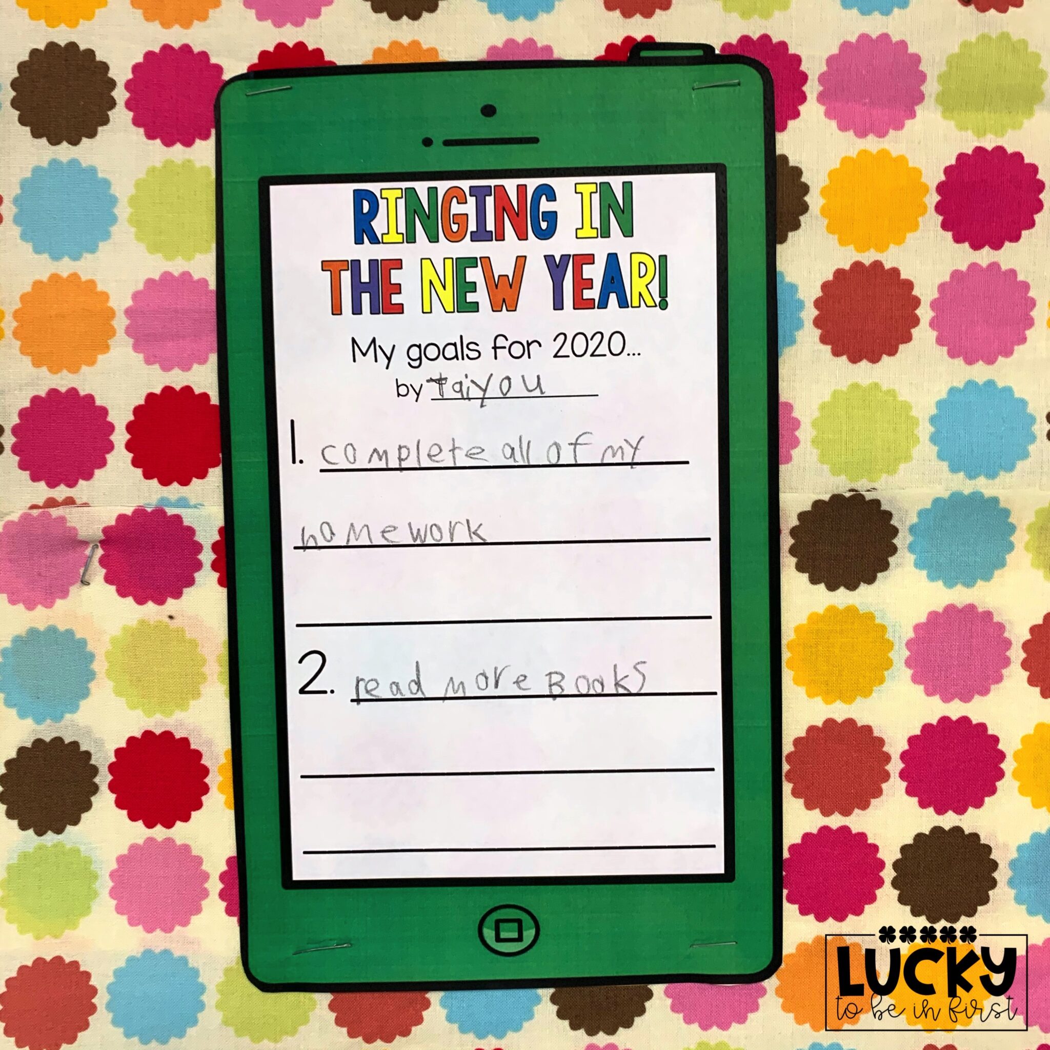 ringing in the new year goals activity for elementary students | Lucky Learning with Molly Lynch 