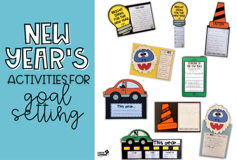 Setting Goals for the New Year can be fun and cute! Check out these adorable New Years Goal Setting Crafts | Lucky Learning with Molly Lynch
