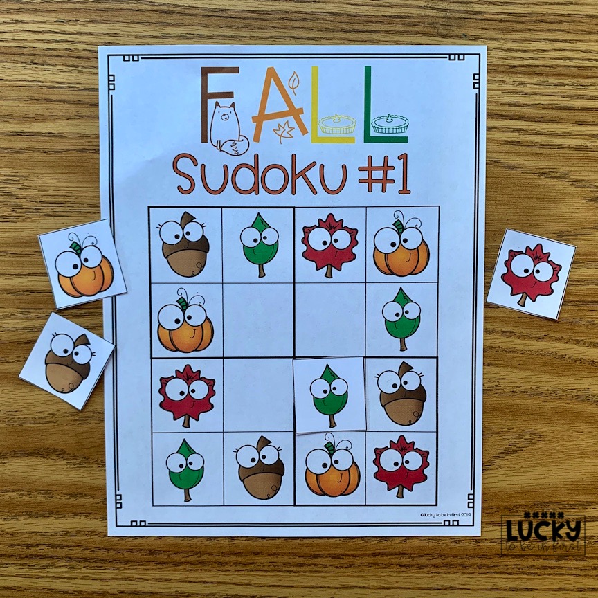 Sudoku is a great game to build logic skills in your young learners. | Lucky Learning with Molly Lynch 