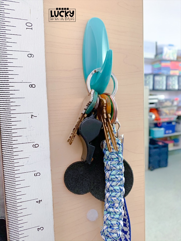 command hooks can be used to hang keys in the classroom | Lucky Learning with Molly Lynch 
