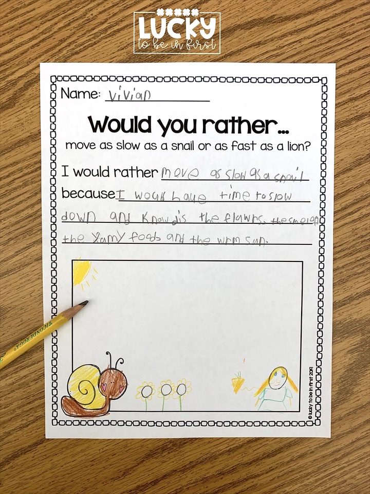 would you rather prompts can motivate reluctant writers | Lucky Learning with Molly Lynch