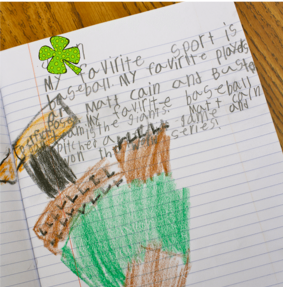 a reluctant writer following a prompt from a shared classroom journal | Lucky Learning with Molly Lynch