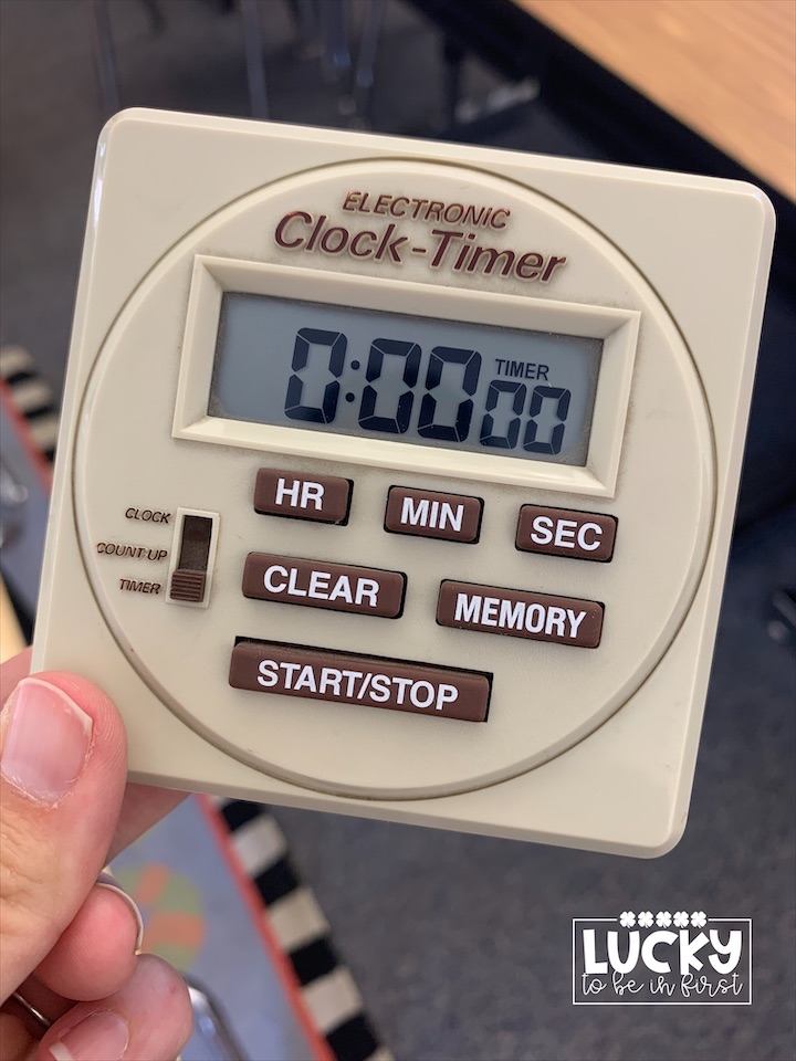 Timer on iPhone to help students monitor their fluency.
