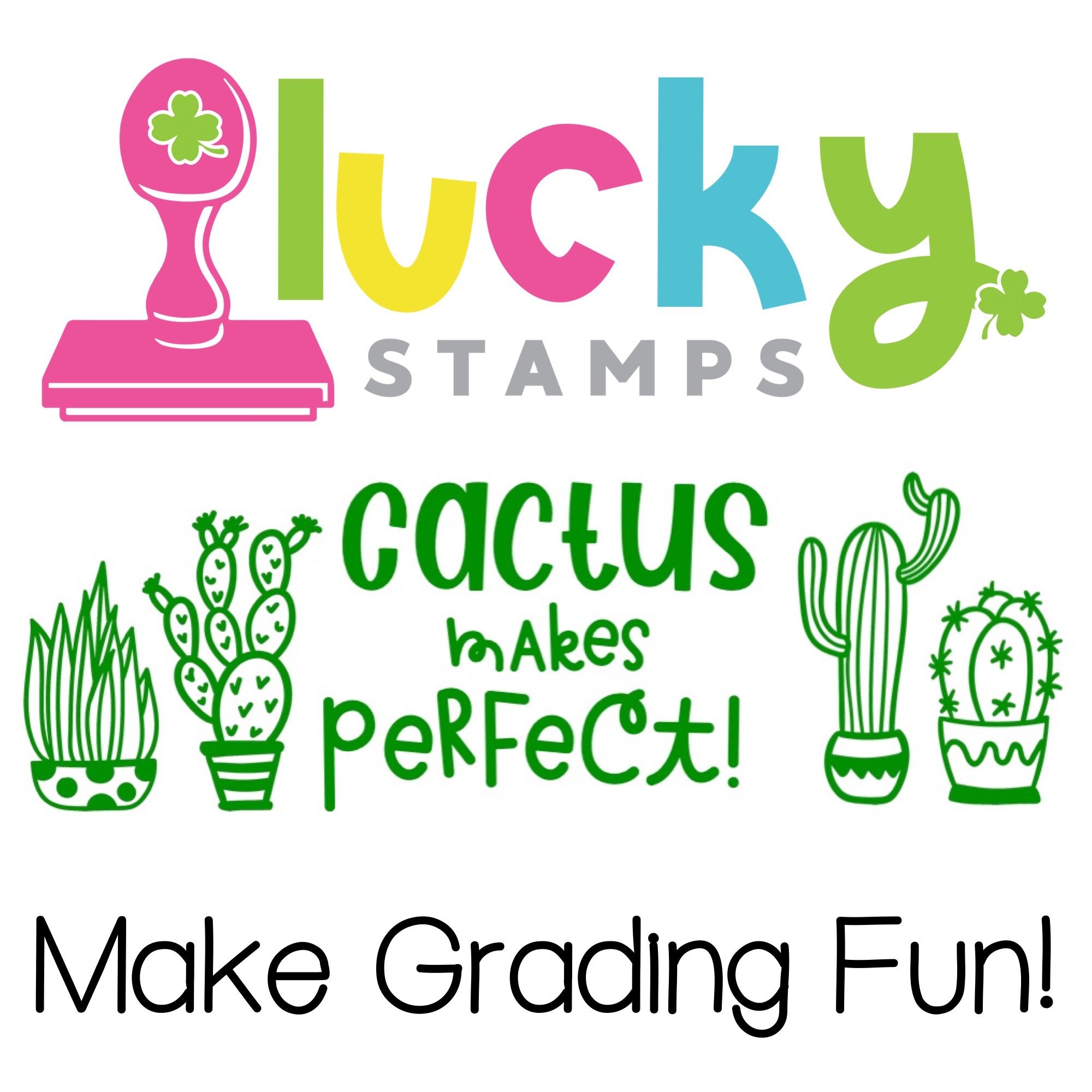 cactus makes perfect funny stamp | Lucky Learning with Molly Lynch 