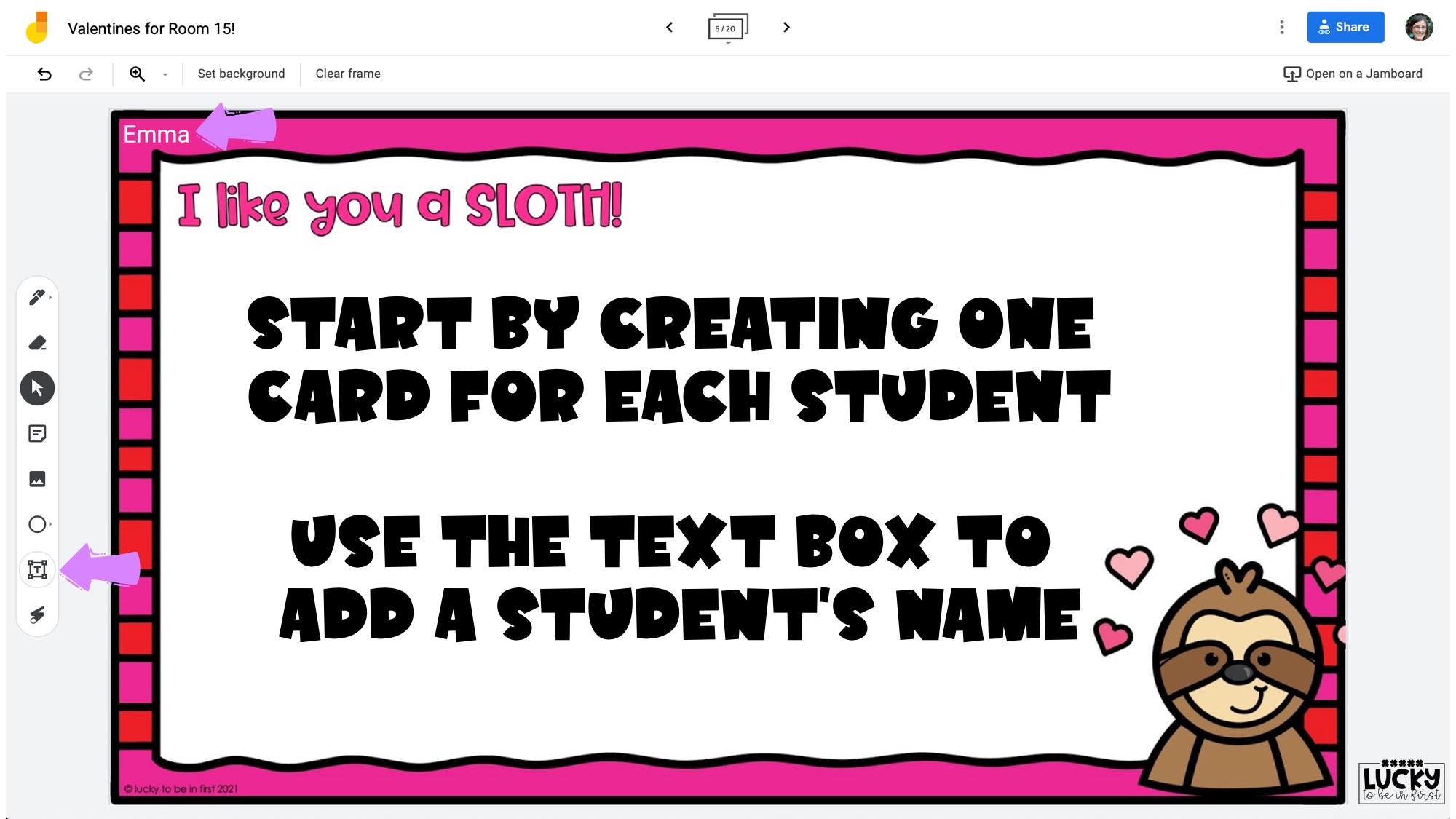 example of a digital valentine for students in elementary school | Lucky Learning with Molly Lynch 