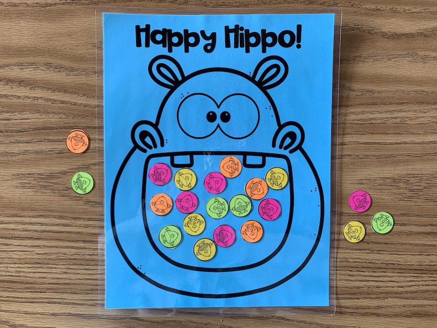 picture of a hungry hippo logic and reasoning skills game | Lucky Learning with Molly Lynch