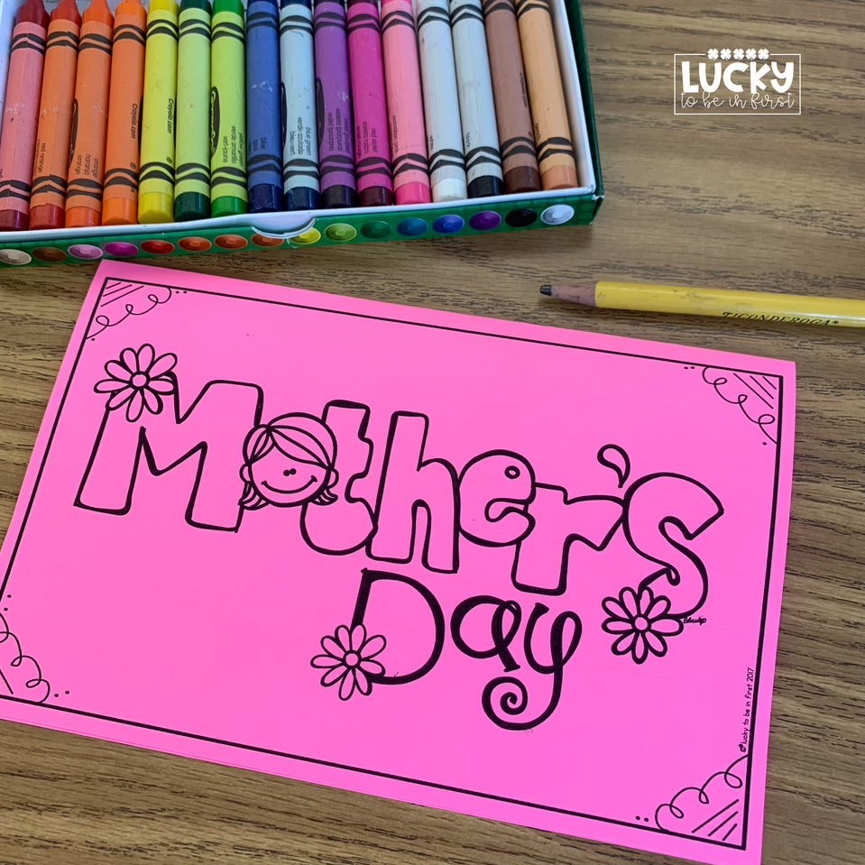 printable mother's day card for elementary students | Lucky Learning with Molly Lynch 