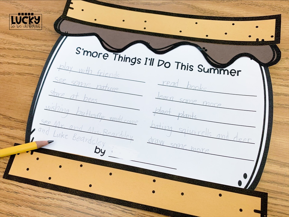 s'more things I'll do this summer craft for end of year | Lucky Learning with Molly Lynch 