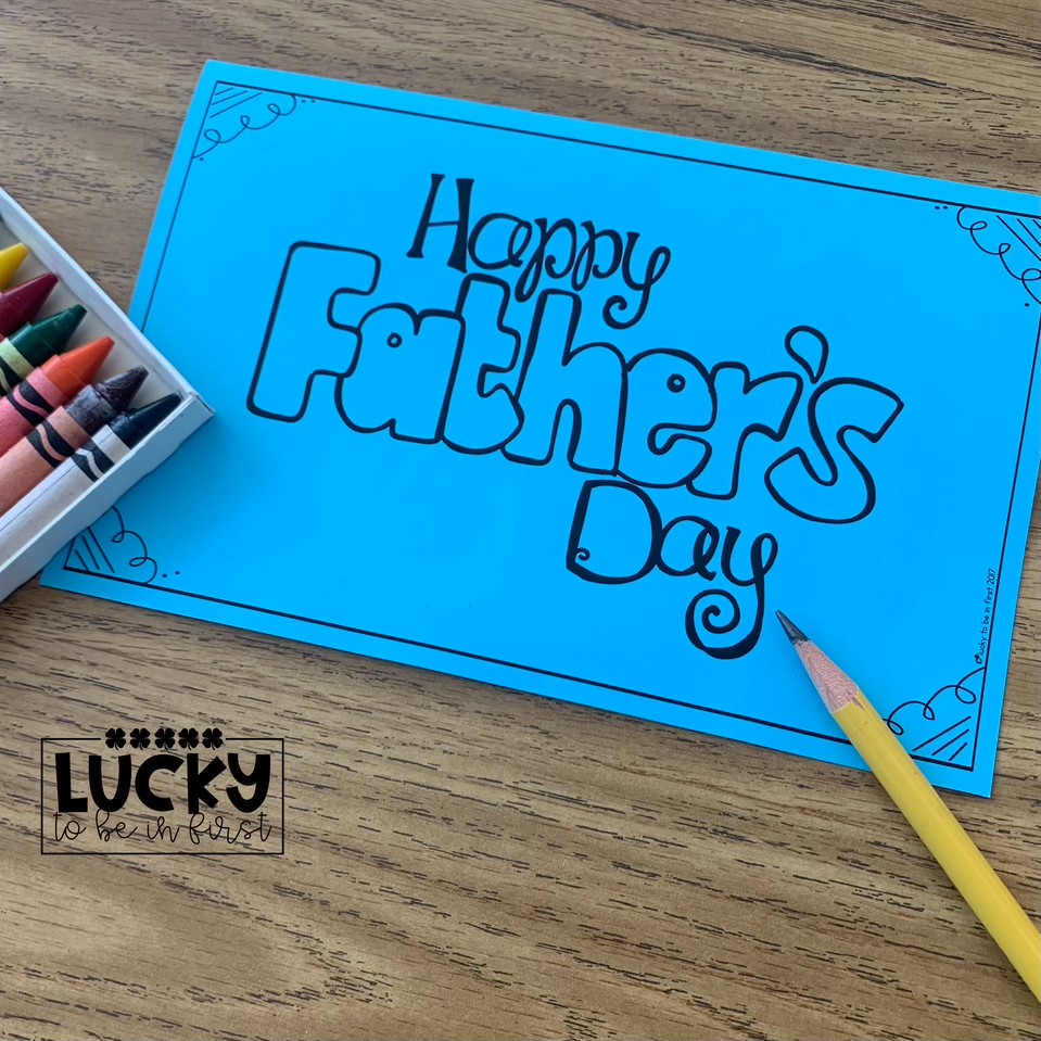 free father's day card printable for elementary teachers | Lucky Learning with Molly Lynch