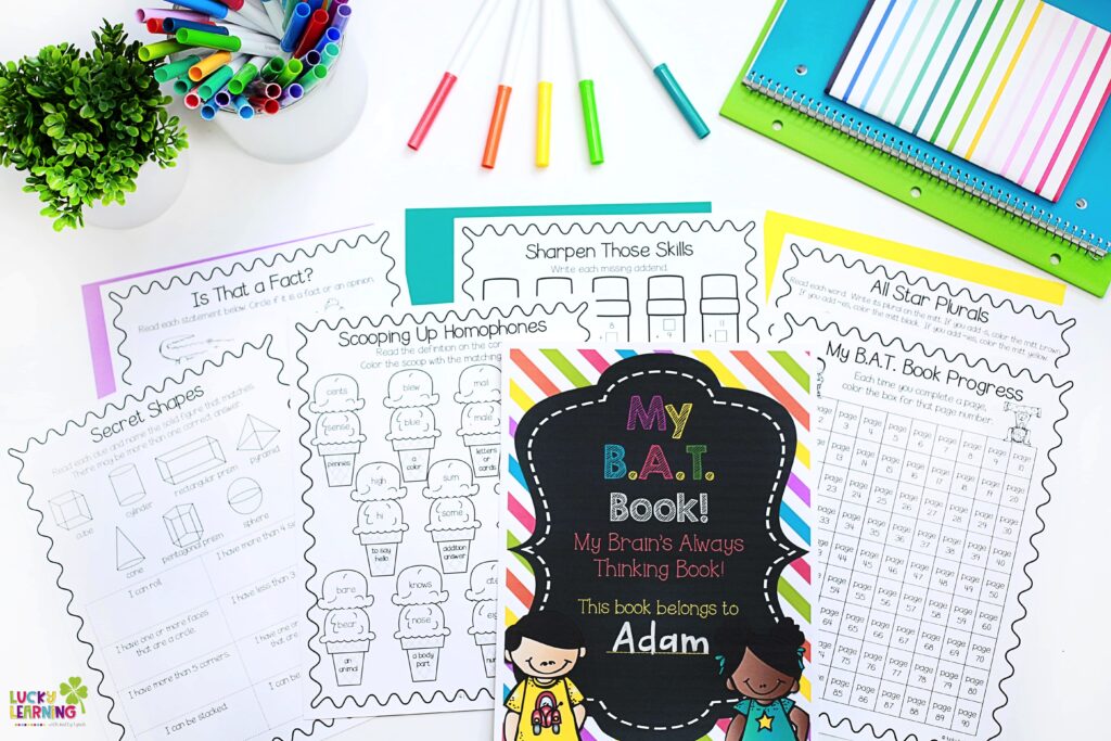 early finisher activities printable | Lucky Learning with Molly Lynch