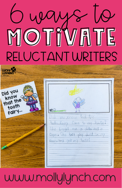 a writing prompt to help motivate reluctant 1st grade writers | Lucky Learning with Molly Lynch