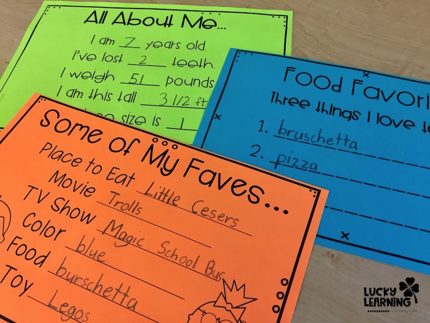 prompt ideas about favorite things to put in a student's time capsule | Lucky Learning with Molly Lynch