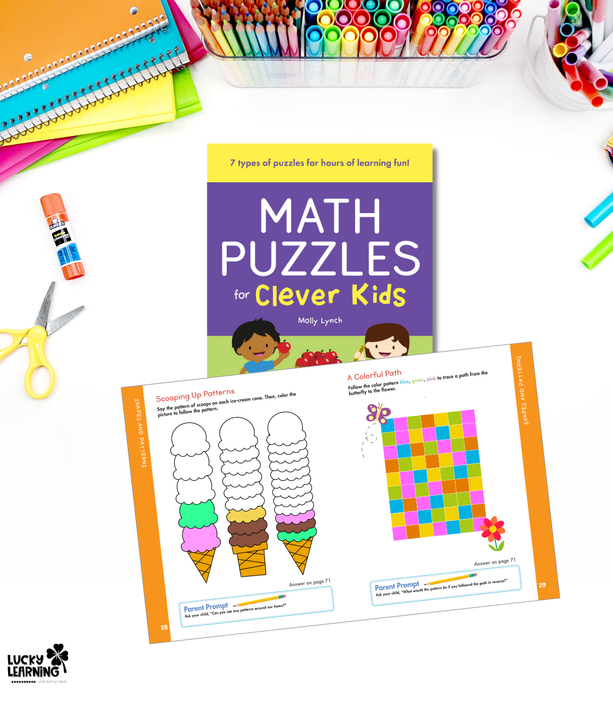 math puzzles with an ice cream theme | Lucky Learning with Molly Lynch