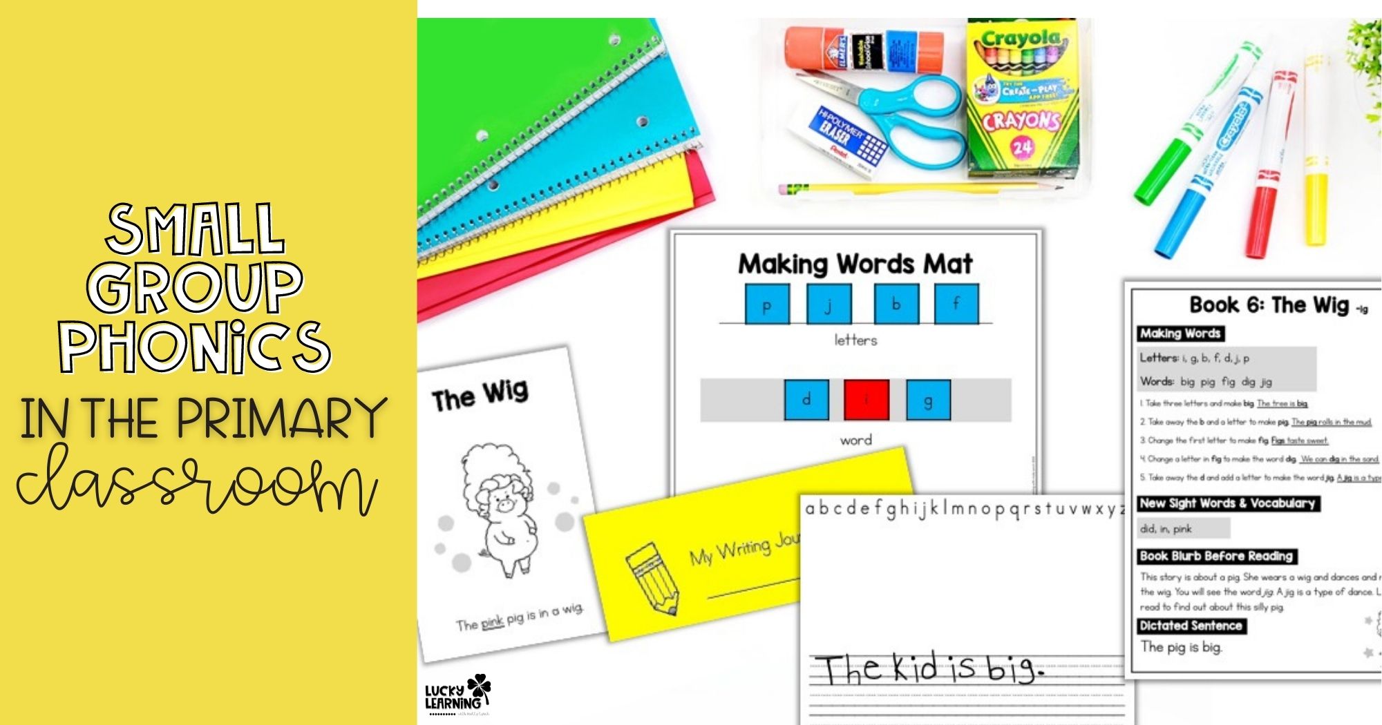 small phonics groups in the classroom activity laid out on a table | Lucky Learning with Molly Lynch 