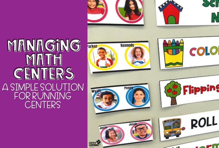tips for managing and organizing math centers in the classroom | Lucky Learning with Molly Lynch