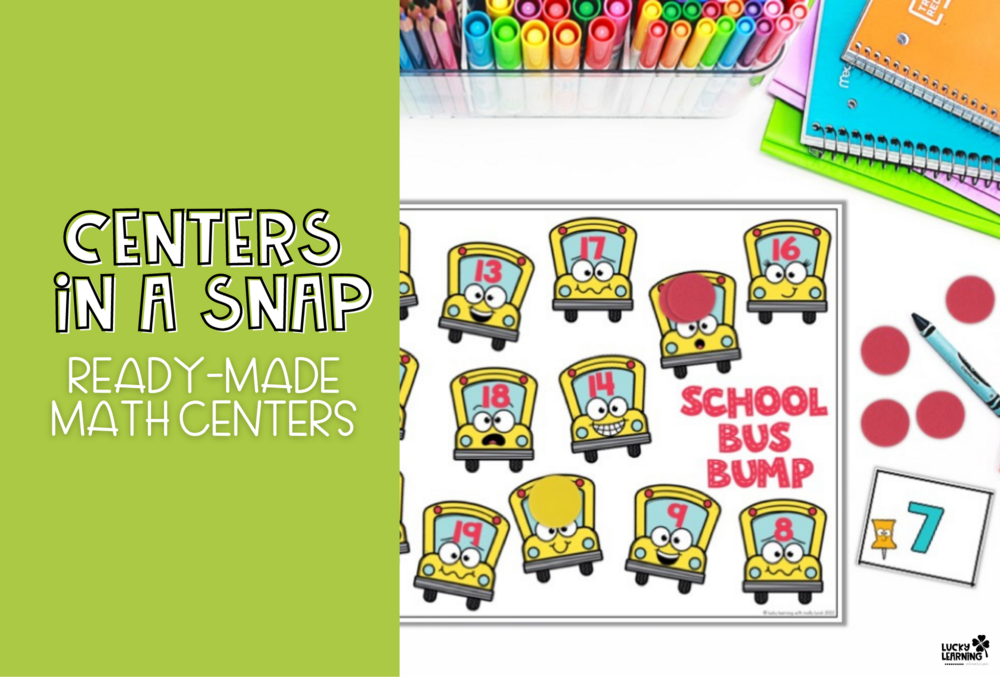 ready to go math centers for classrooms 1st grade and 2nd grade | Lucky Learning with Molly Lynch