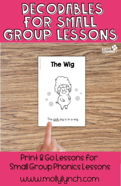a pig-themed example of a decodable text to be used for small groups in 1st grade or 2nd grade | Lucky Learning with Molly Lynch 
