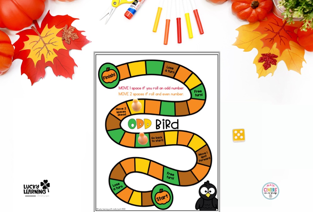 turkey themed math game for 1st grade or 2nd grade classroom | Lucky Learning with Molly Lynch 