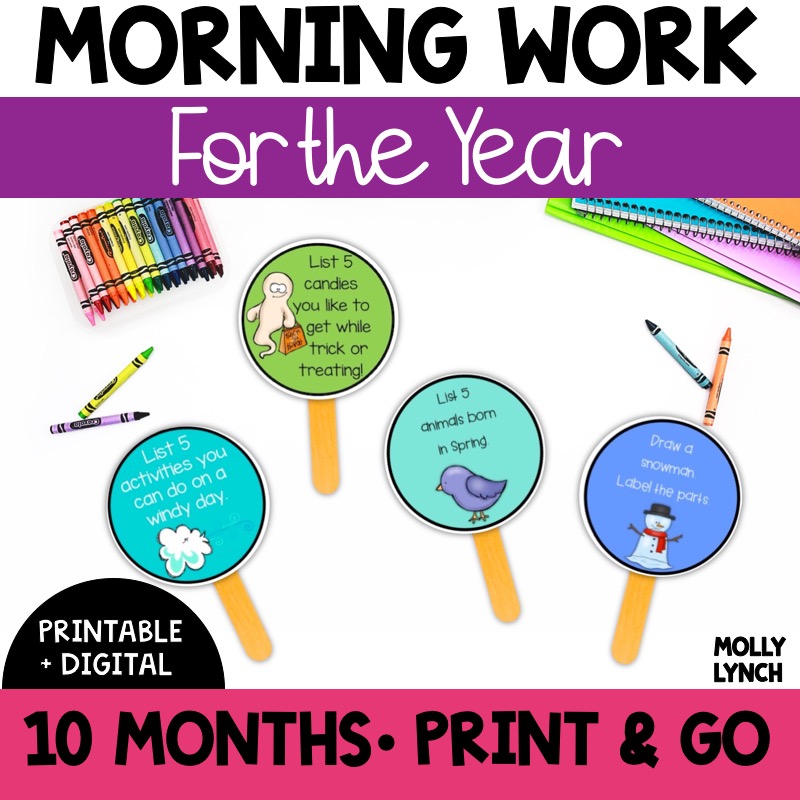 math morning work activity for 1st grade printable | Lucky Learning with Molly Lynch