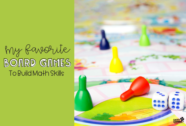 best math board games for kids to build math skills | Lucky Learning with Molly Lynch