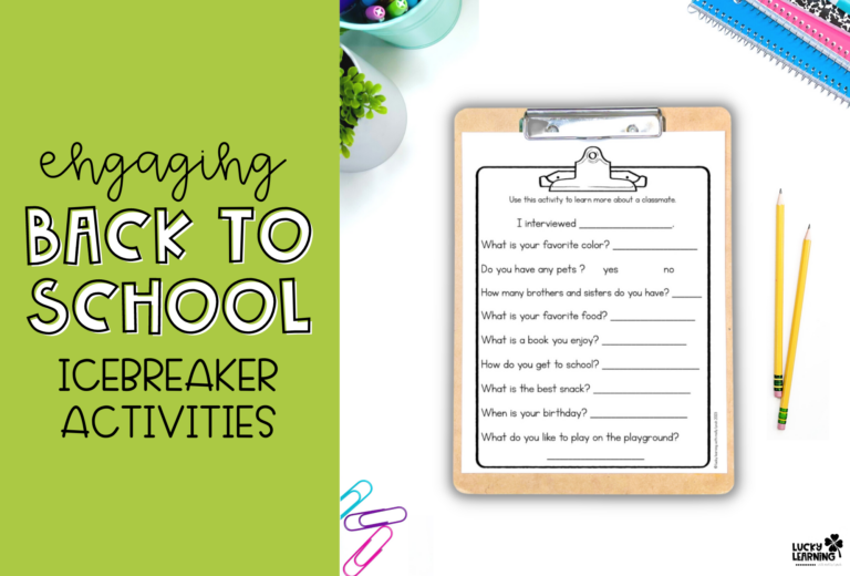 Engaging Back to School Icebreaker Activities for elementary students | Lucky Learning with Molly Lynch