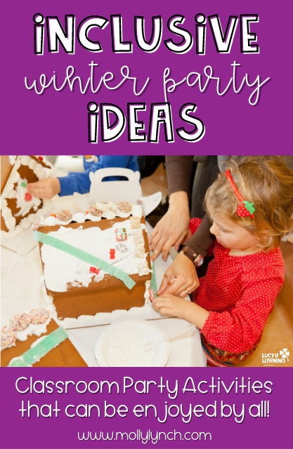 a list of inclusive winter party ideas for elementary classrooms | Lucky Learning with Molly Lynch
